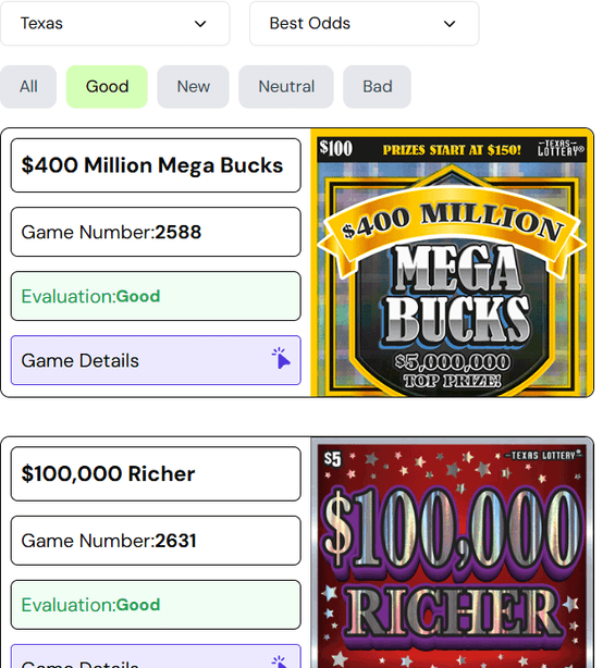 Savvy Scratch game ranking screen